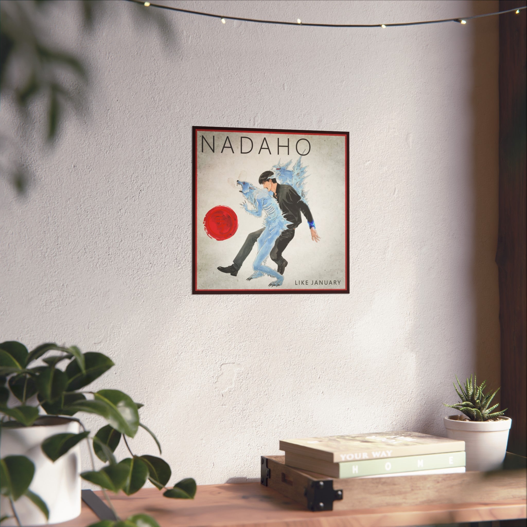 NADAHO - Like January Album Art Satin Poster | Dark Anime & Manga Wall Art