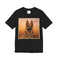 Corcel Sin Nombre | German Shepherd Portrait Tee | Dog Memorial Shirt with Sunset Photo