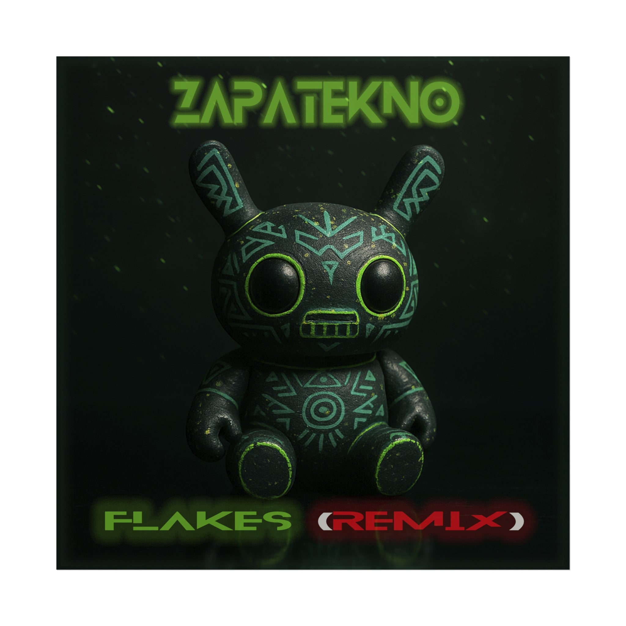 ZAPATEKNO - Flakes (Remix) Album Art Satin Poster | Electronic Music Wall Decor