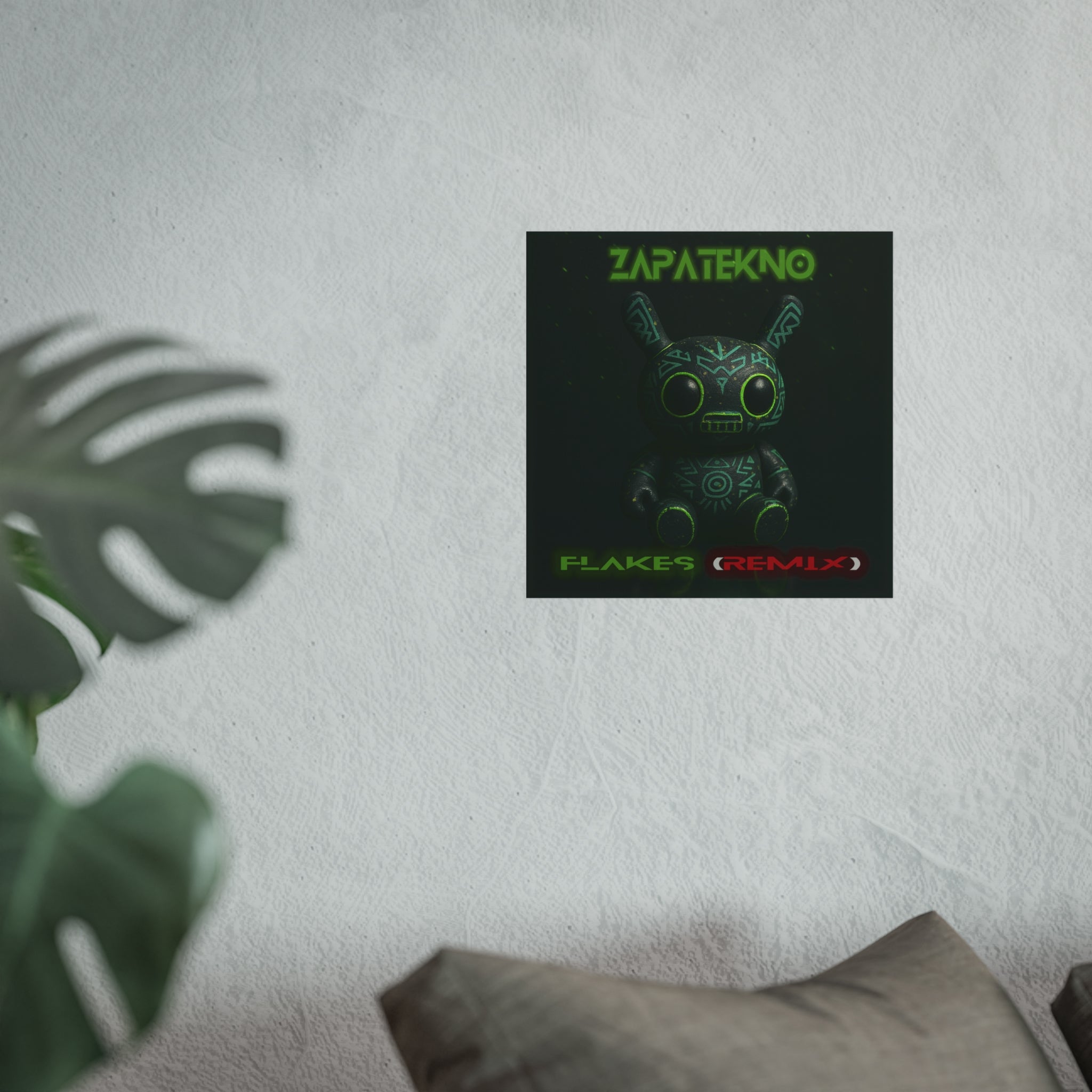 ZAPATEKNO - Flakes (Remix) Album Art Satin Poster | Electronic Music Wall Decor