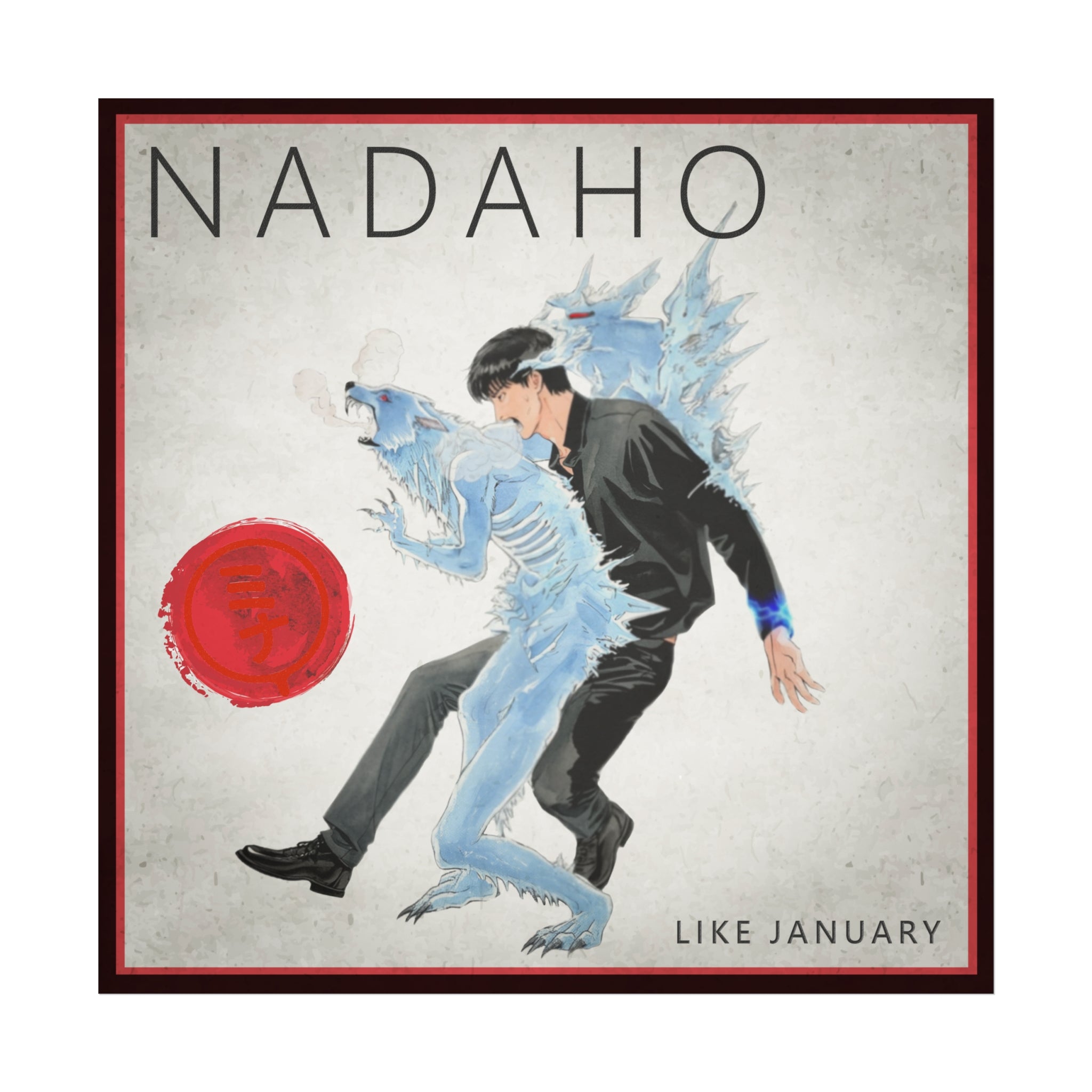 NADAHO - Like January Album Art Satin Poster | Dark Anime & Manga Wall Art