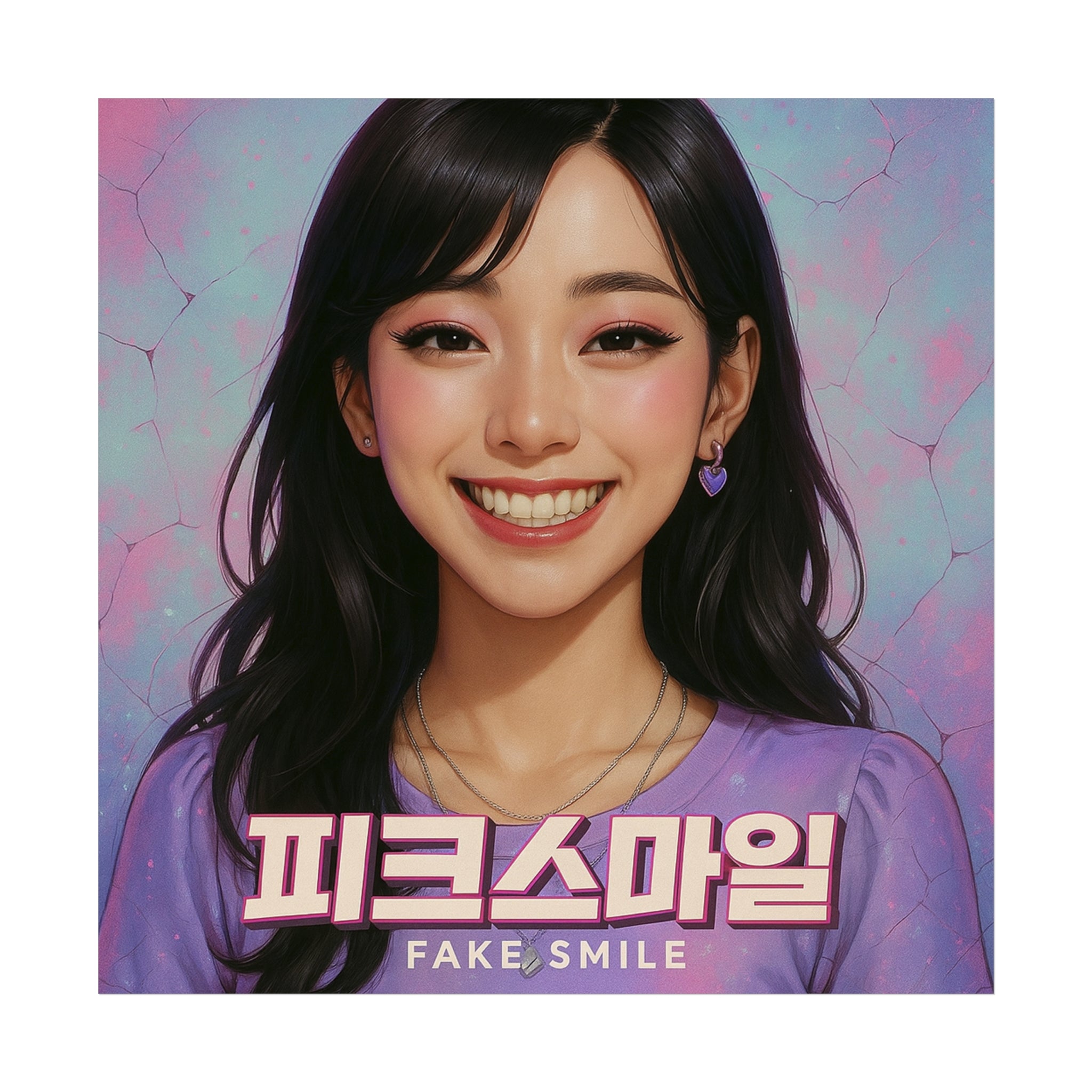 NADAHO - Fake Smile Album Art Satin Poster | K-Pop & Aesthetic Wall Decor
